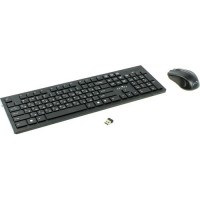 OKLICK Wireless  Keyboard & Optical Mouse <250M> Black (Кл-ра, USB,FM+Мышь 3кн,  Roll,  USB, FM) <99