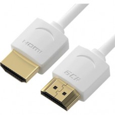 Кабель GCR SLIM 0.2m HDMI 2.0, белый, OD3.8mm, HDR 4:2:2, Ultra HD, 4K 60 fps 60Hz, 3D, AUDIO, 18.0 