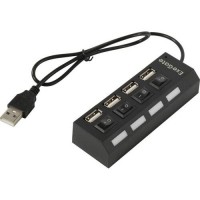 USB-Хаб (концентратор) ExeGate EX293977RUS DUB-42SW (кабель-адаптер USB2.0 --> 4xUSB2.0, кнопки вклю