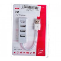 REXANT разветвитель USB на 4 порта белый <18-4103-1>